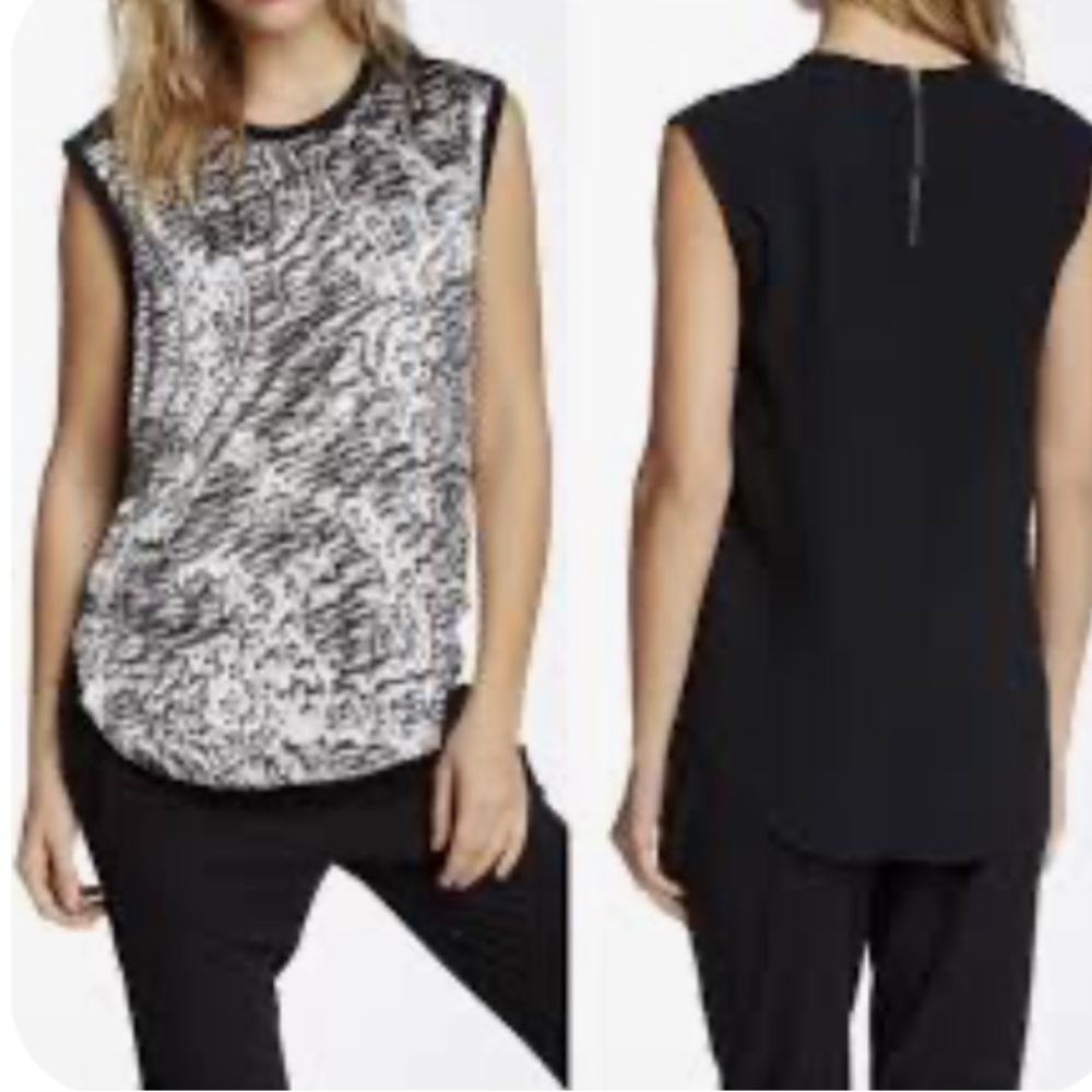 Helmut Lang EUC Black and White Women's Sleeveless Top